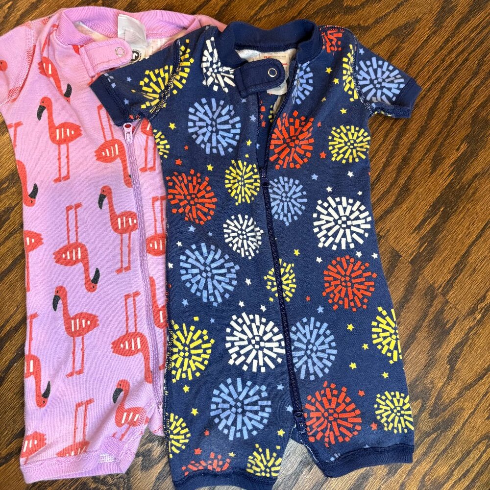 Hannah Anderson Baby 2-Way Zip Shortie Sleeper (set of two)